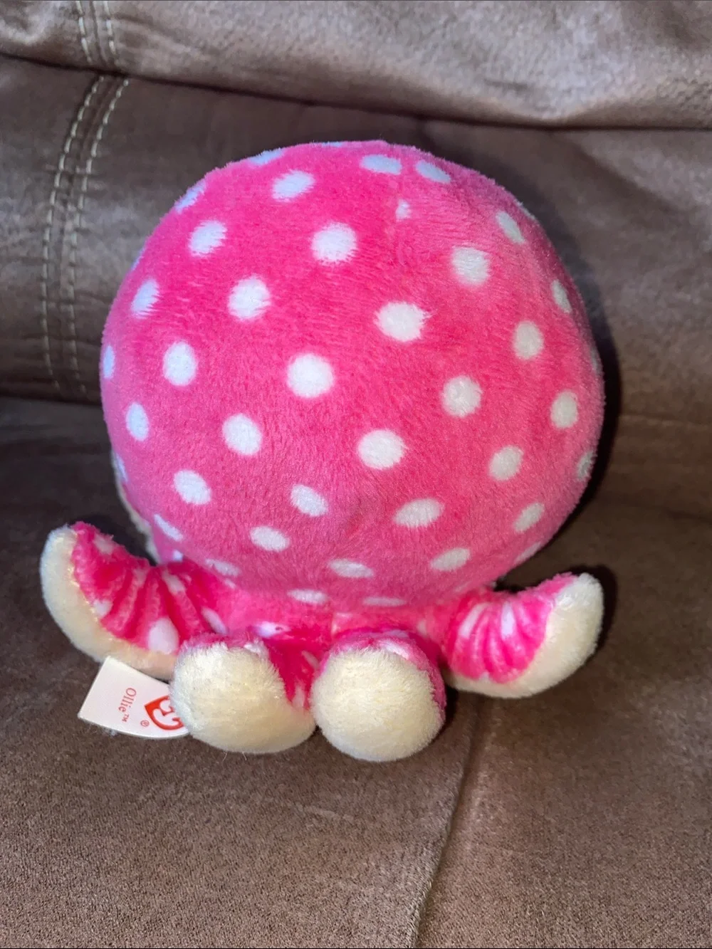 Ty Pink Octopus Plush Duo with Blue & Cream Accents